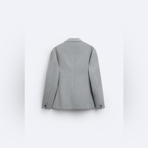 Zara Mens Grey Stretch Blazer Sz M - Picture 4 of 7